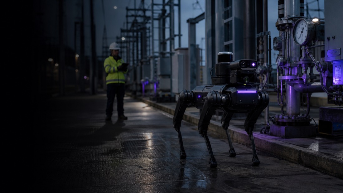 Fachkraft Robotics Quadruped bei Anlageninspektion und Sicherheit in technischer Infrastruktur